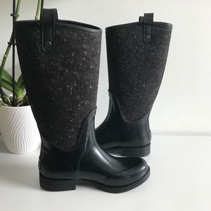 UGG Black Stefana Rain Boot - Rubber and Wool